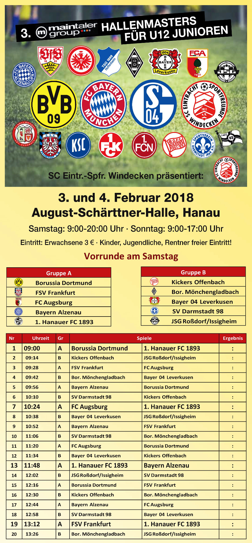 Hallenmasteras für U12-Junioren