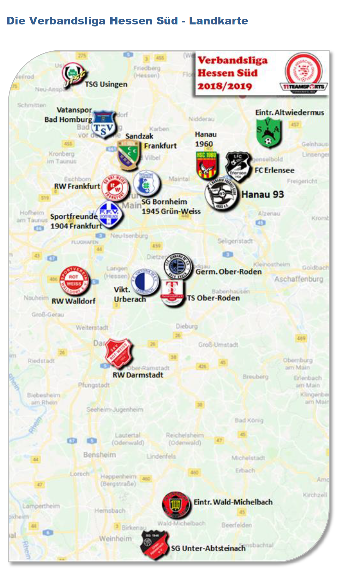 Karte Verbandsliga Hessen-sued