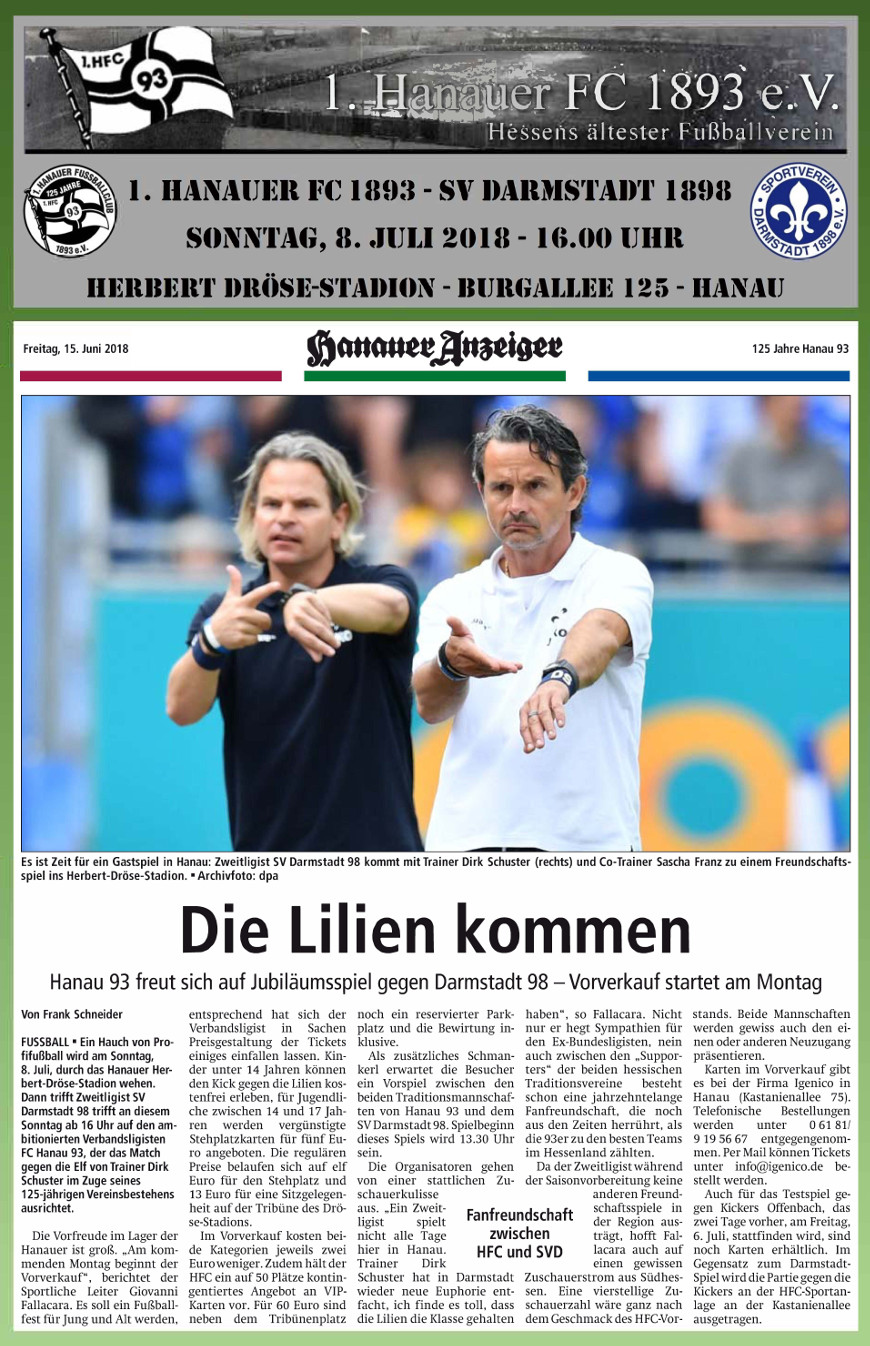 SV Darmstadt - Pressebericht HA